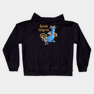 Book Worm Reading Dragon Kids Hoodie